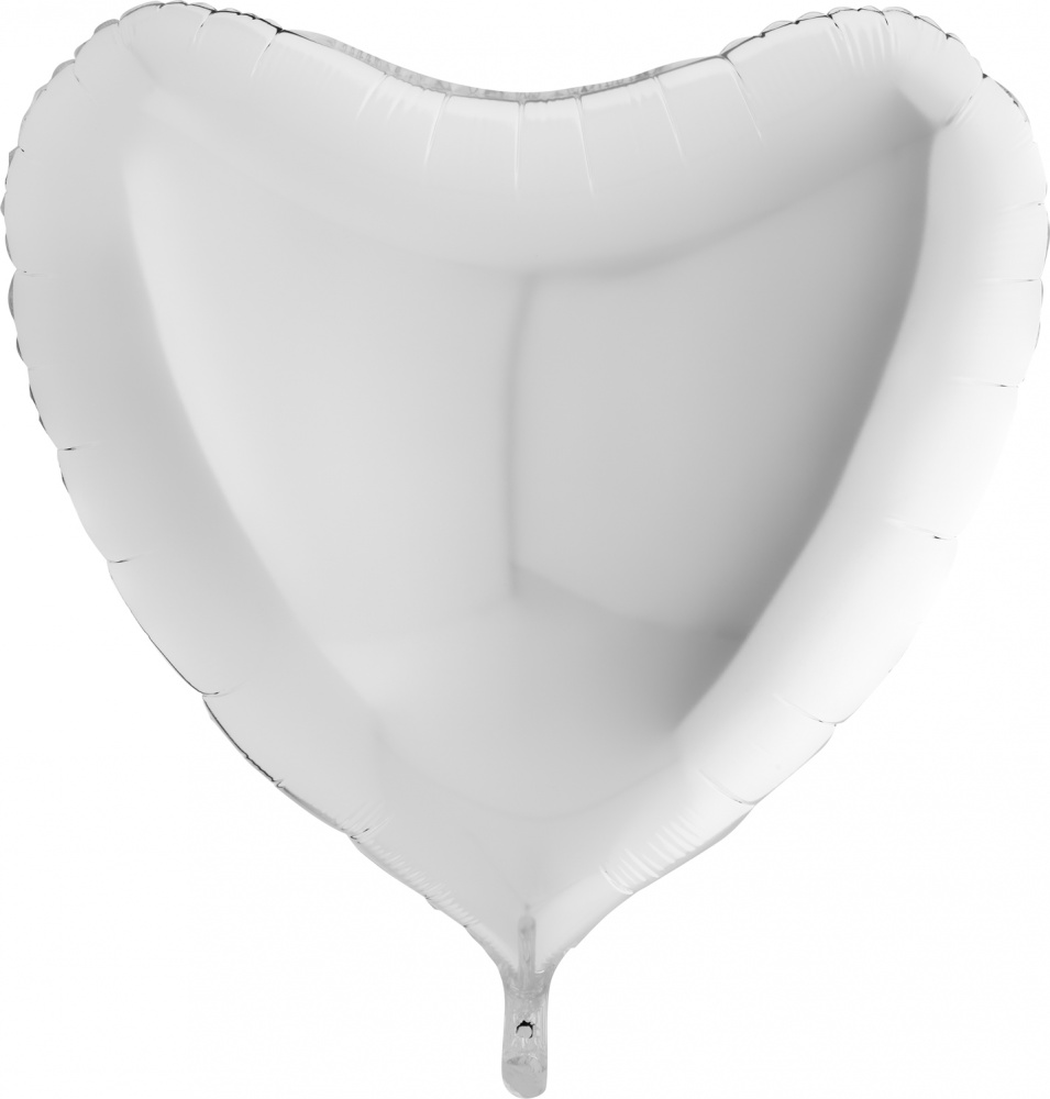 Фольгированное Сердце, Белый (81 см)